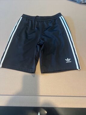 adidas Black Athletic Shorts with White 3-Stripes